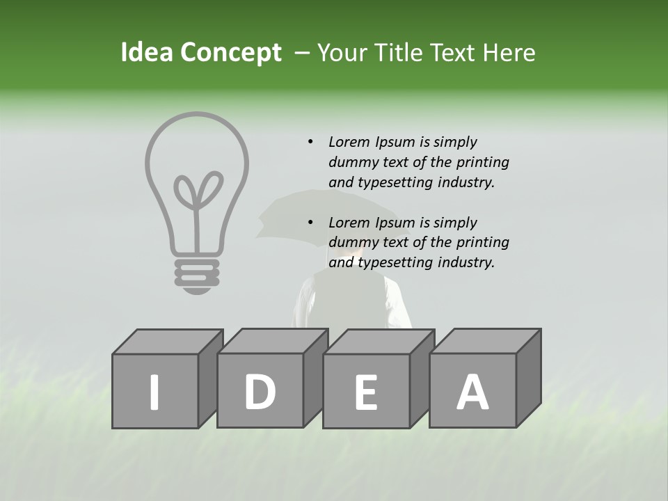 A Man Standing In A Field Holding An Umbrella PowerPoint Template