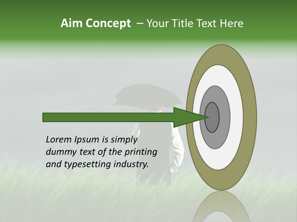 A Man Standing In A Field Holding An Umbrella PowerPoint Template