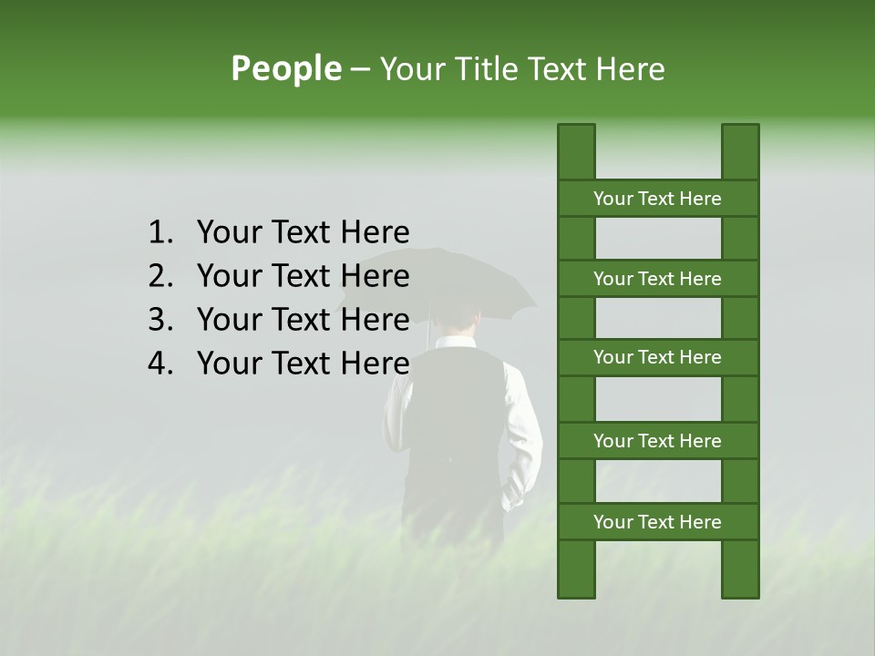 A Man Standing In A Field Holding An Umbrella PowerPoint Template