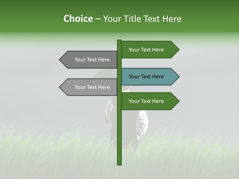 A Man Standing In A Field Holding An Umbrella PowerPoint Template