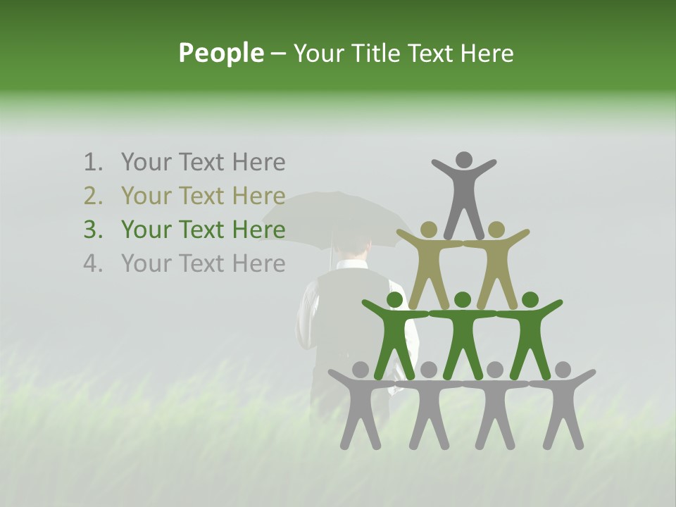 A Man Standing In A Field Holding An Umbrella PowerPoint Template