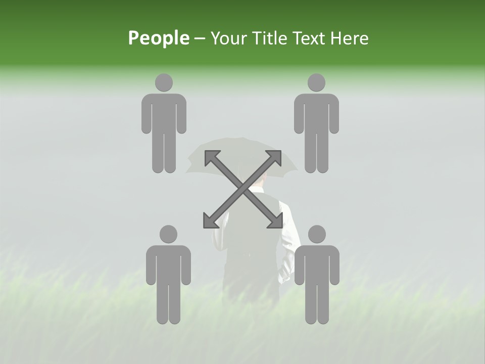 A Man Standing In A Field Holding An Umbrella PowerPoint Template