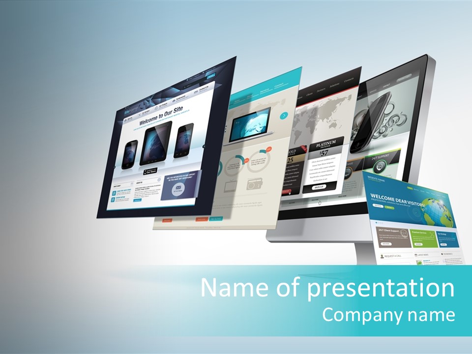 Mobile Concept Lcd PowerPoint Template