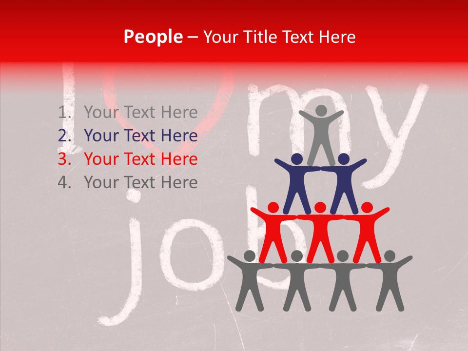 Leadership Text Teamwork PowerPoint Template