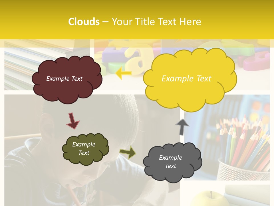 Study Studing Drawing Collection PowerPoint Template