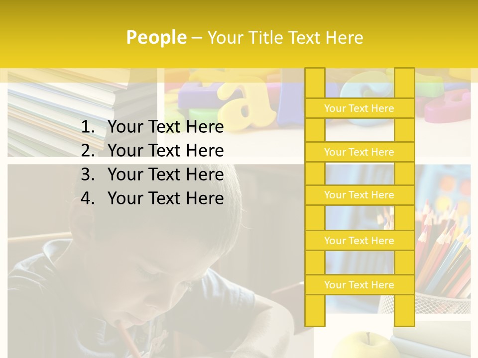 Study Studing Drawing Collection PowerPoint Template
