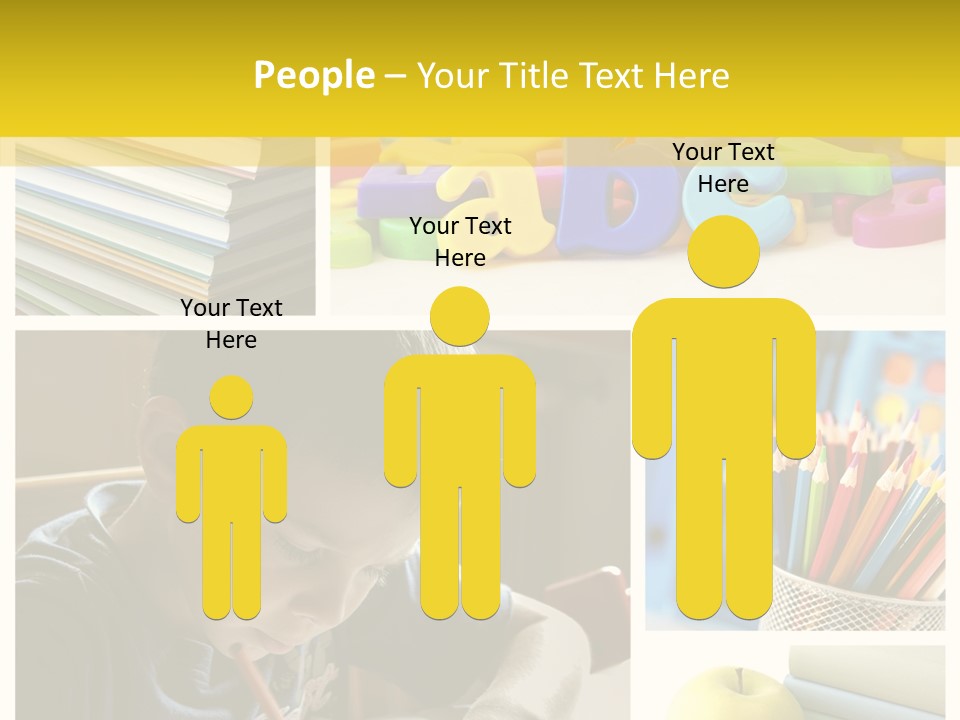 Study Studing Drawing Collection PowerPoint Template