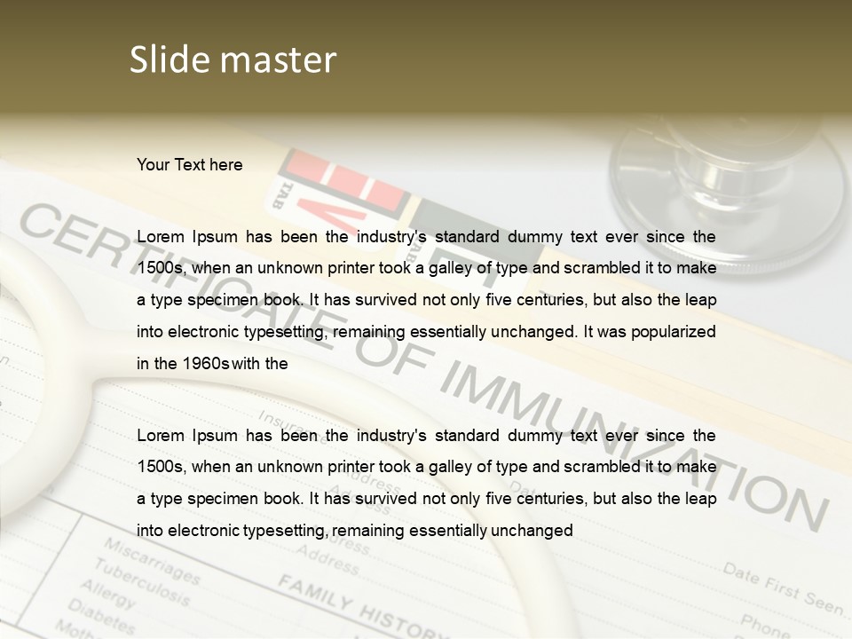 Closeup Admittance Records PowerPoint Template