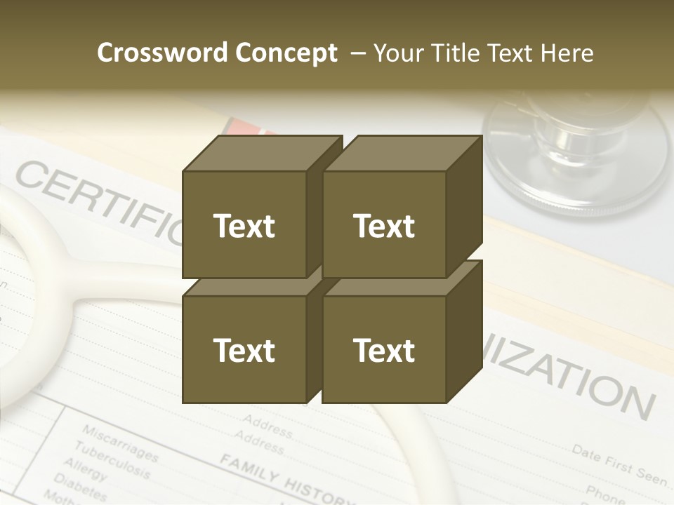 Closeup Admittance Records PowerPoint Template
