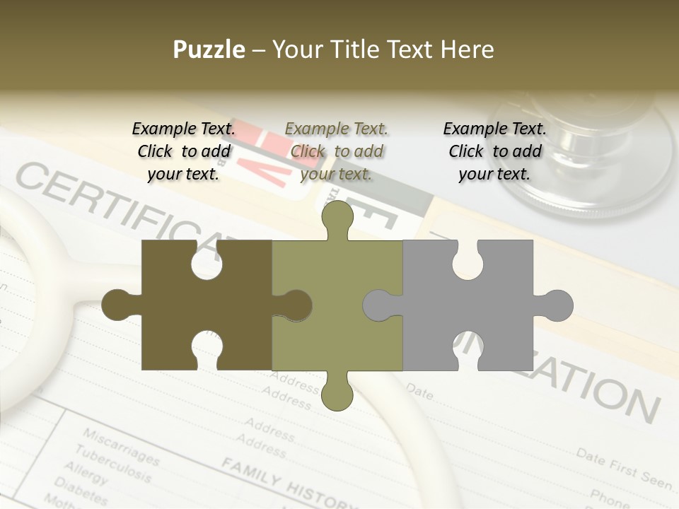 Closeup Admittance Records PowerPoint Template