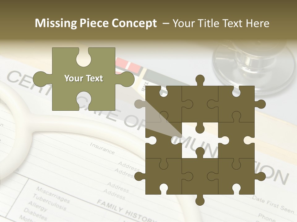 Closeup Admittance Records PowerPoint Template