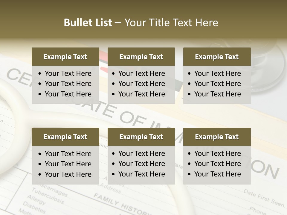 Closeup Admittance Records PowerPoint Template