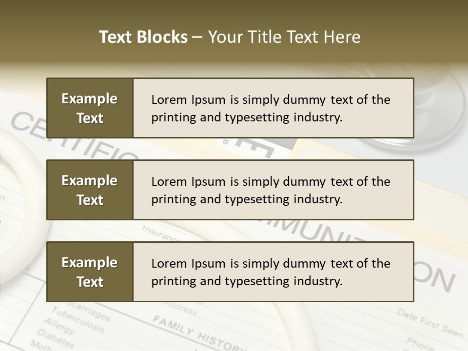 Closeup Admittance Records PowerPoint Template