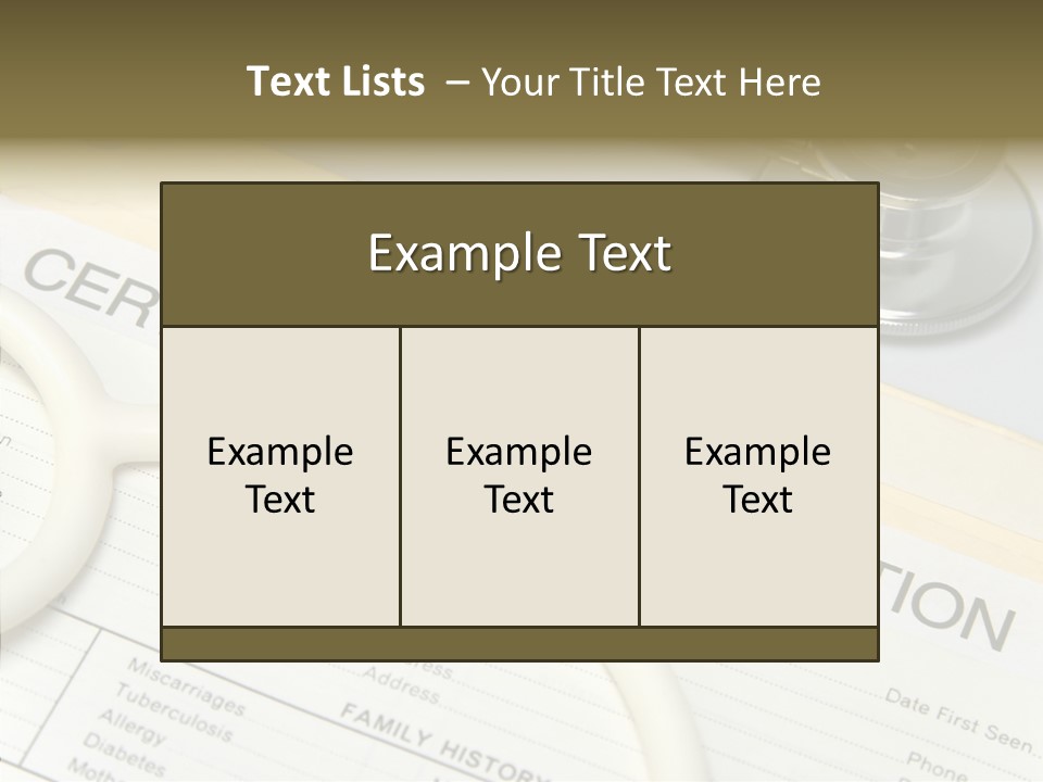 Closeup Admittance Records PowerPoint Template