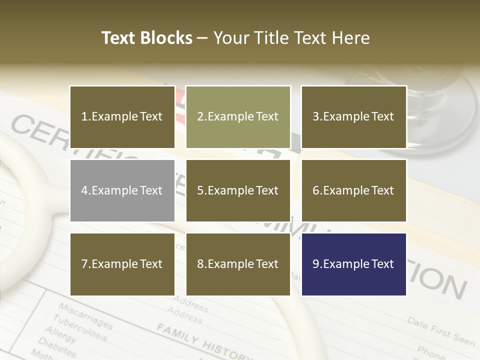 Closeup Admittance Records PowerPoint Template