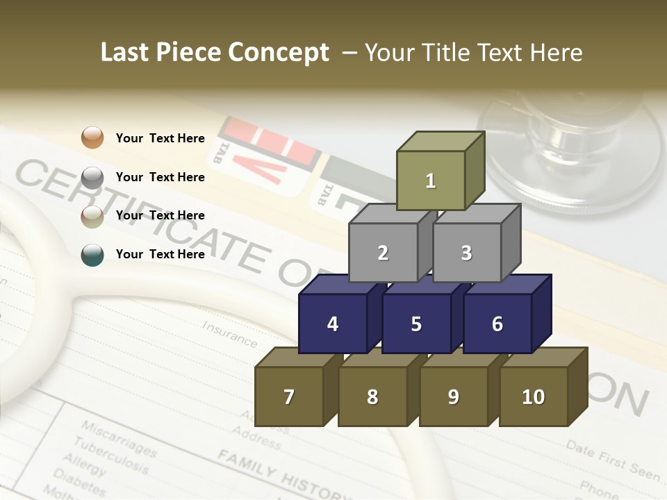 Closeup Admittance Records PowerPoint Template