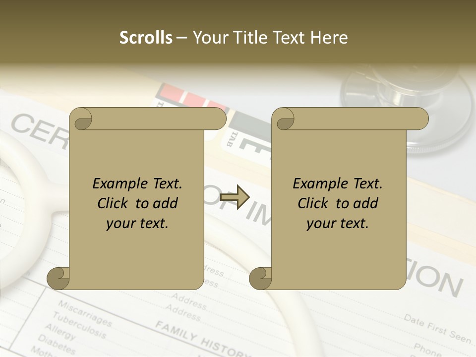 Closeup Admittance Records PowerPoint Template