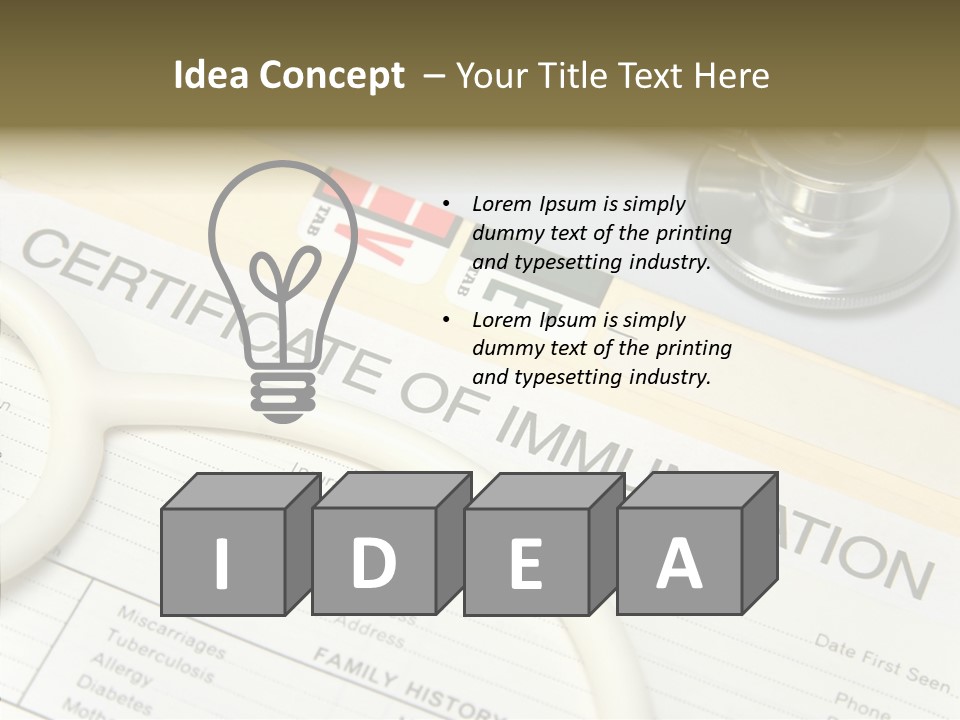 Closeup Admittance Records PowerPoint Template