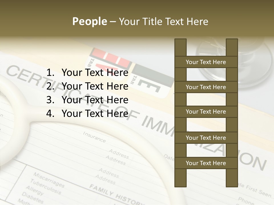 Closeup Admittance Records PowerPoint Template