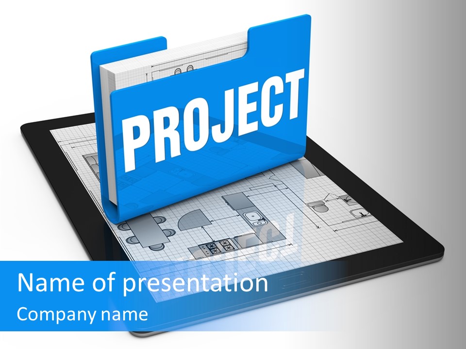 Floor Plan Sale Tablet Pc PowerPoint Template