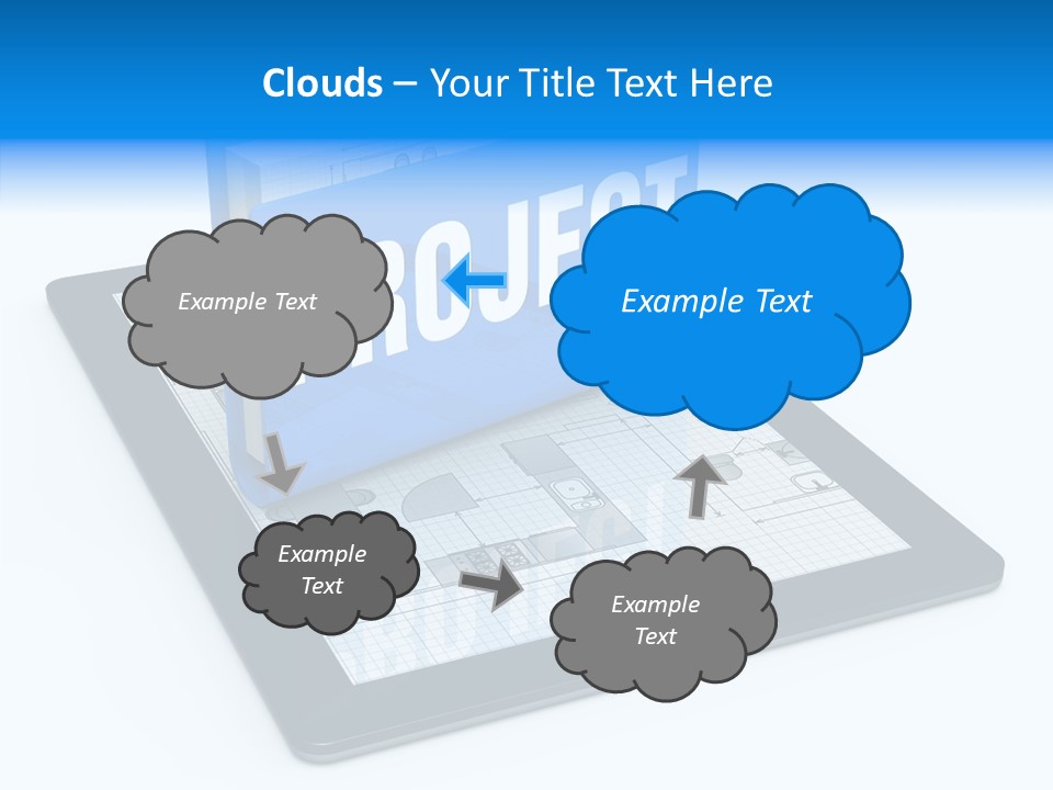 Floor Plan Sale Tablet Pc PowerPoint Template