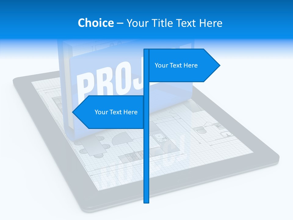 Floor Plan Sale Tablet Pc PowerPoint Template