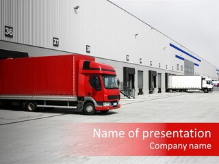 Warehouse Delivery Vehicle PowerPoint Template