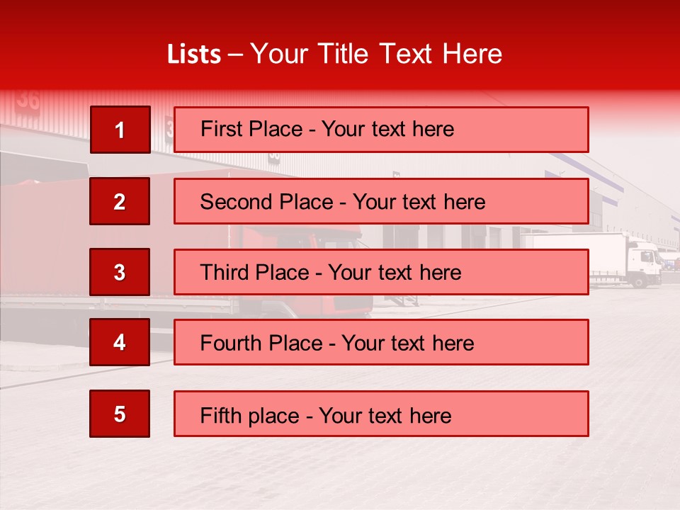 Warehouse Delivery Vehicle PowerPoint Template