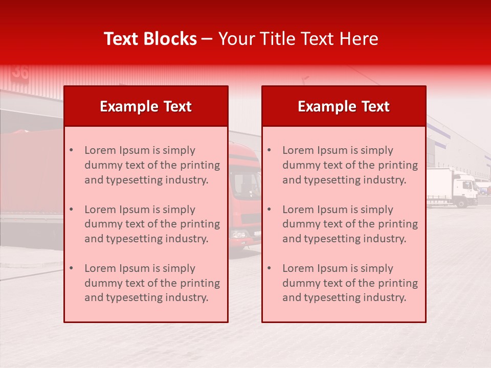 Warehouse Delivery Vehicle PowerPoint Template