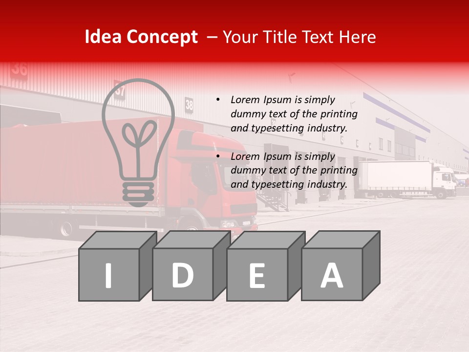 Warehouse Delivery Vehicle PowerPoint Template
