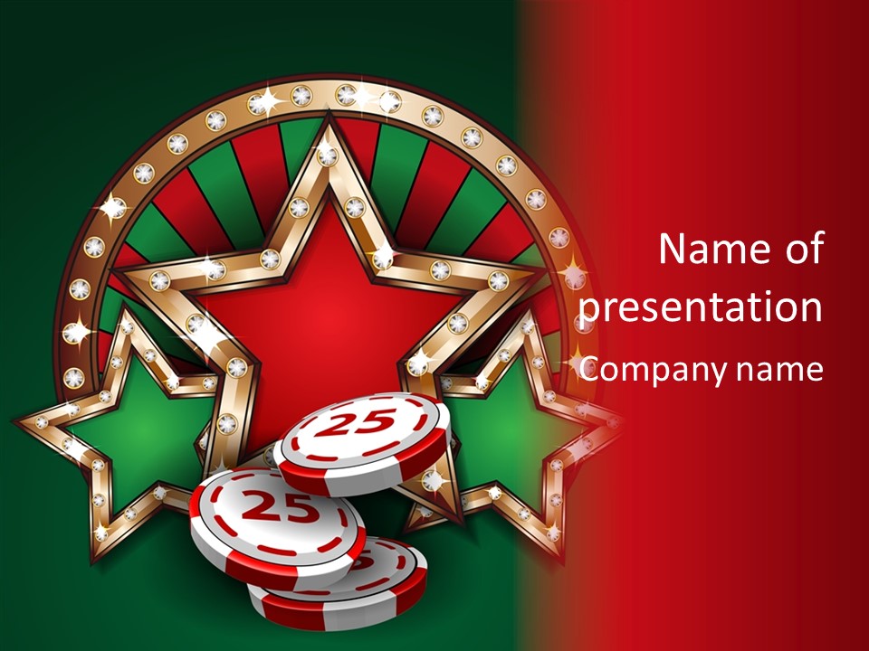 Gambling Star Luck PowerPoint Template