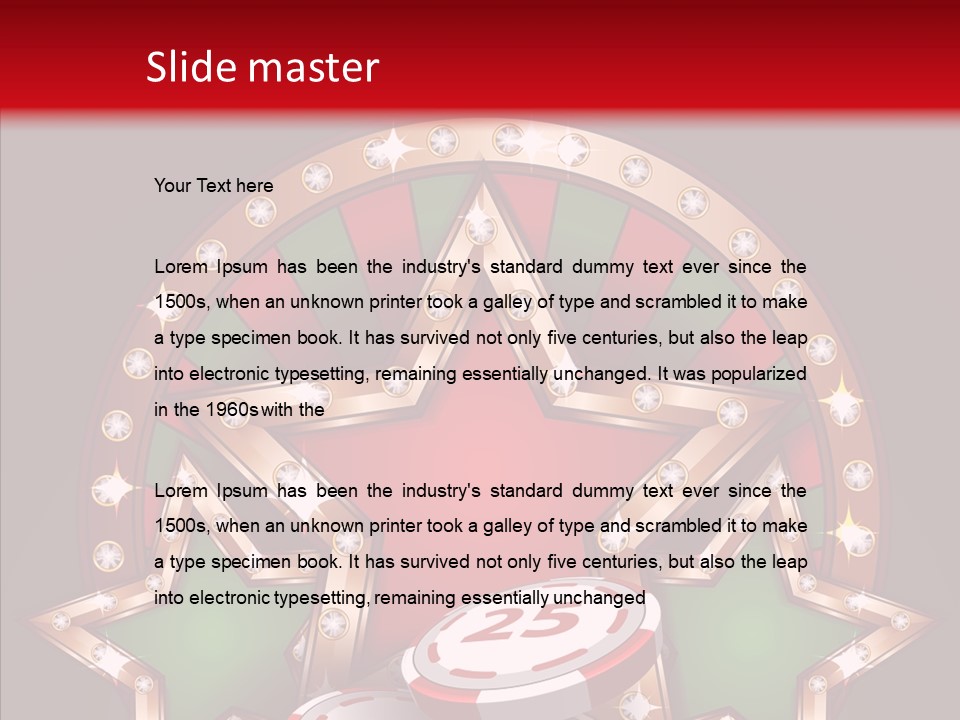 Gambling Star Luck PowerPoint Template