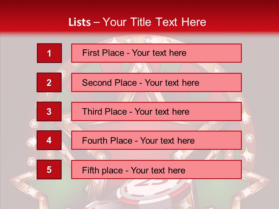 Gambling Star Luck PowerPoint Template