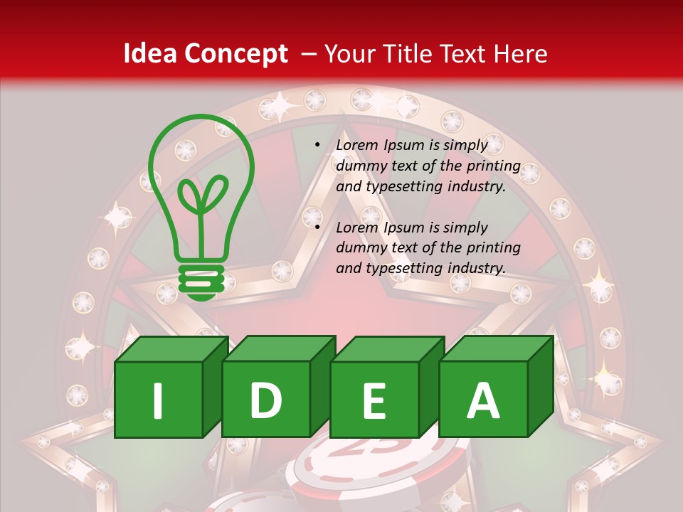 Gambling Star Luck PowerPoint Template