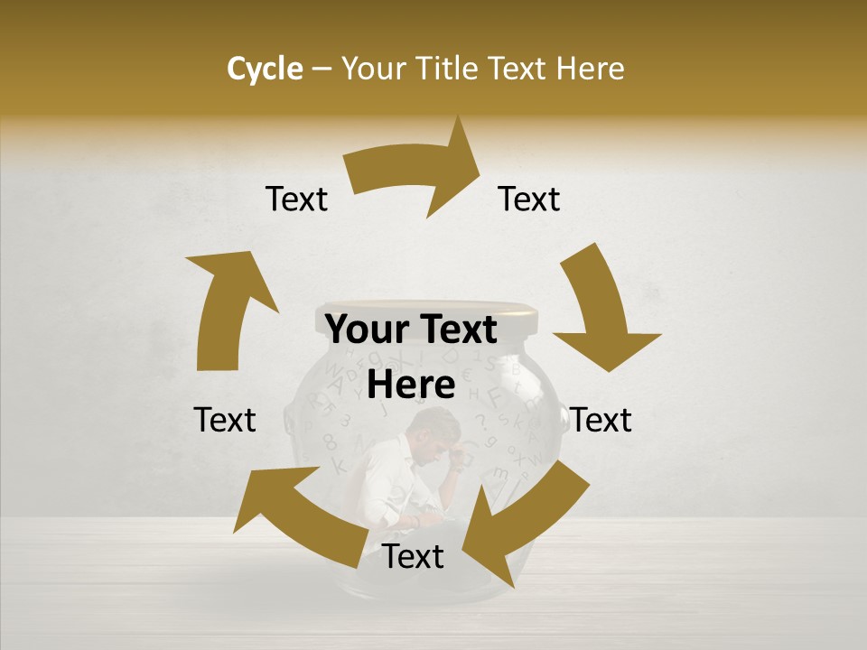 A Man Sitting Inside Of A Glass Jar PowerPoint Template