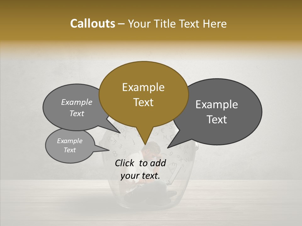 A Man Sitting Inside Of A Glass Jar PowerPoint Template