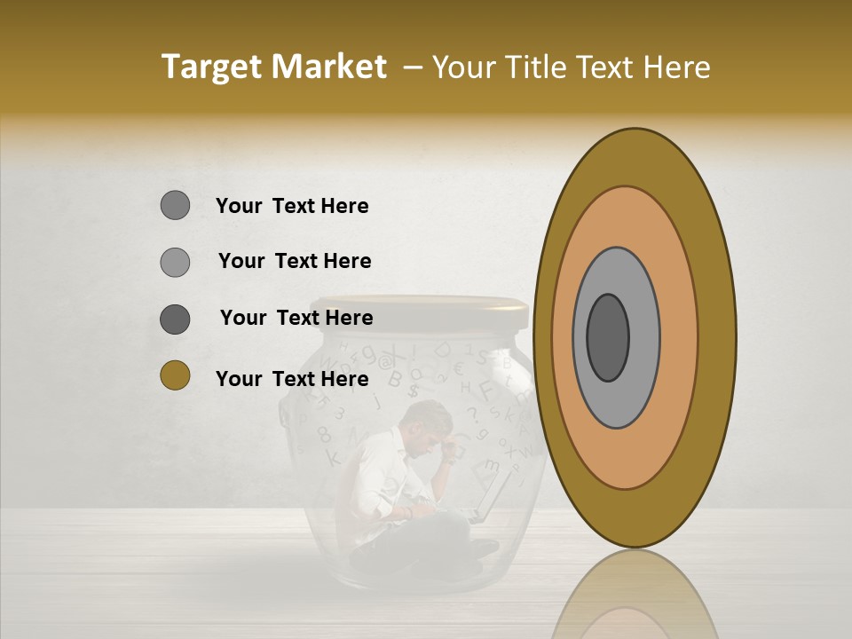 A Man Sitting Inside Of A Glass Jar PowerPoint Template