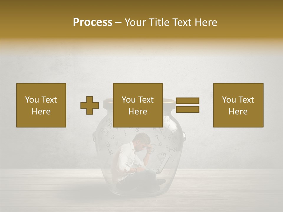 A Man Sitting Inside Of A Glass Jar PowerPoint Template