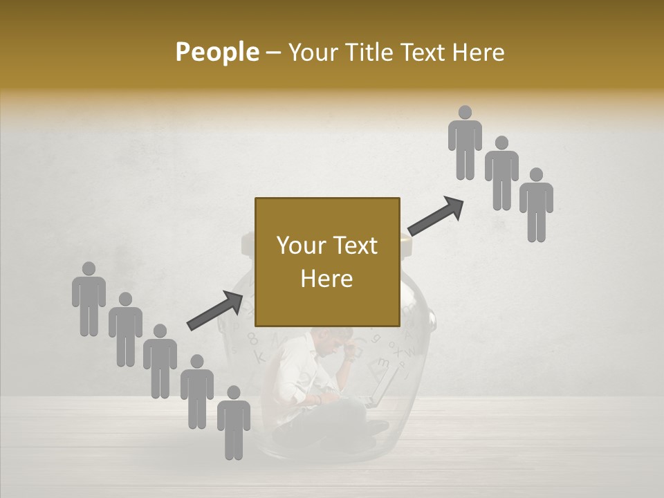 A Man Sitting Inside Of A Glass Jar PowerPoint Template
