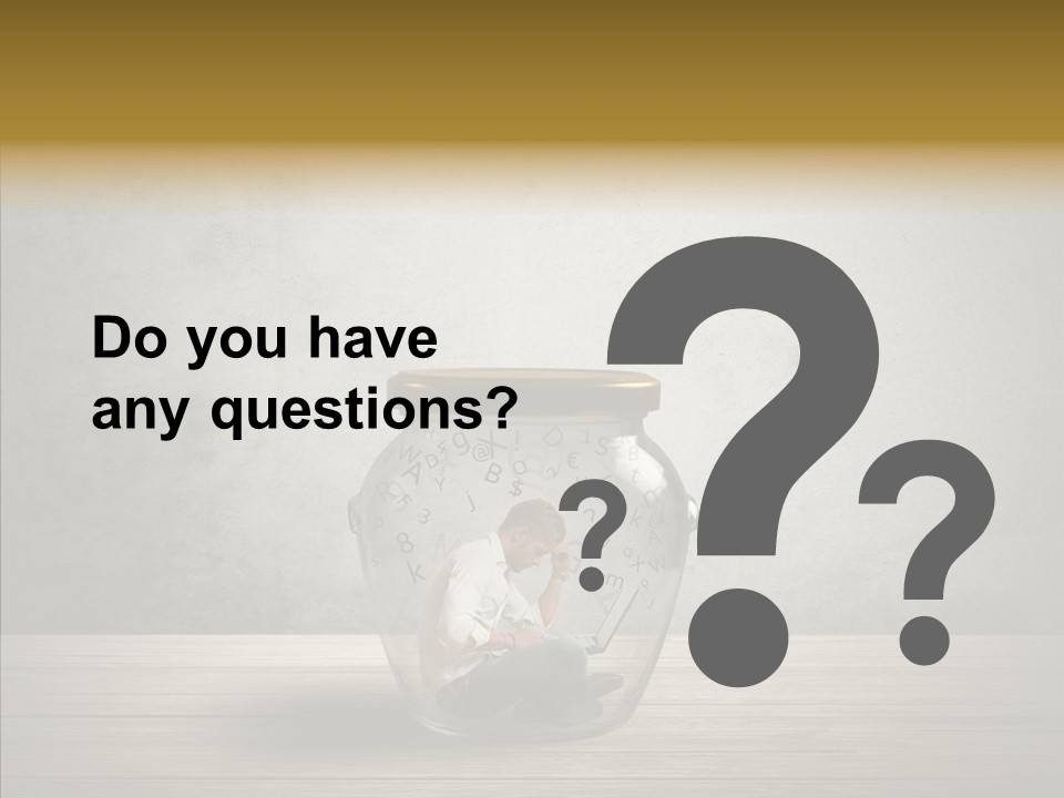 A Man Sitting Inside Of A Glass Jar PowerPoint Template