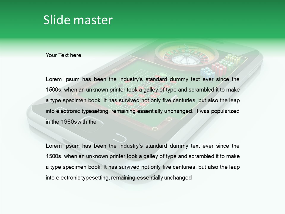 Illustration Gambler White Background PowerPoint Template