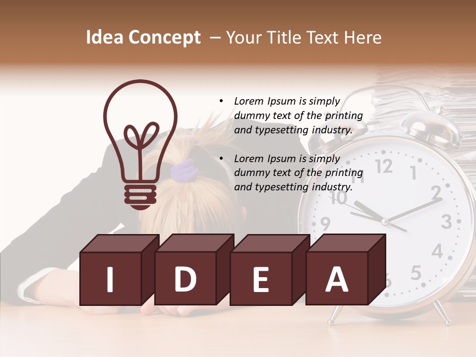 Work Late Person PowerPoint Template