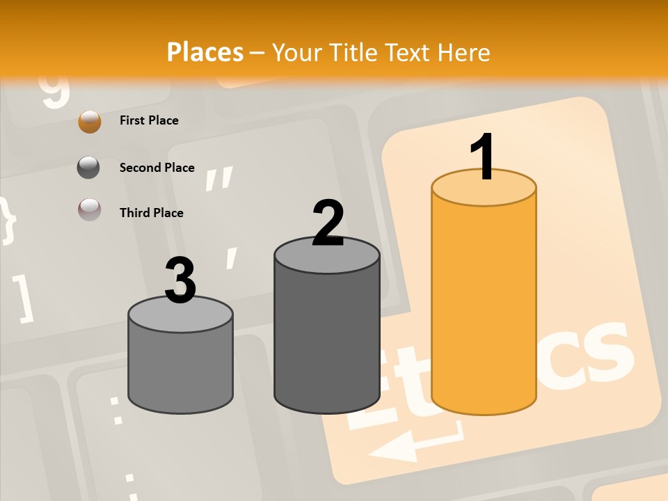 Isolated On White Monitor Office PowerPoint Template