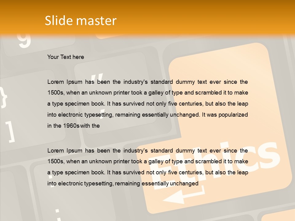 Isolated On White Monitor Office PowerPoint Template