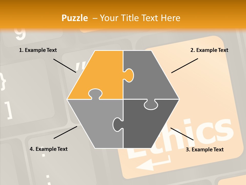 Isolated On White Monitor Office PowerPoint Template