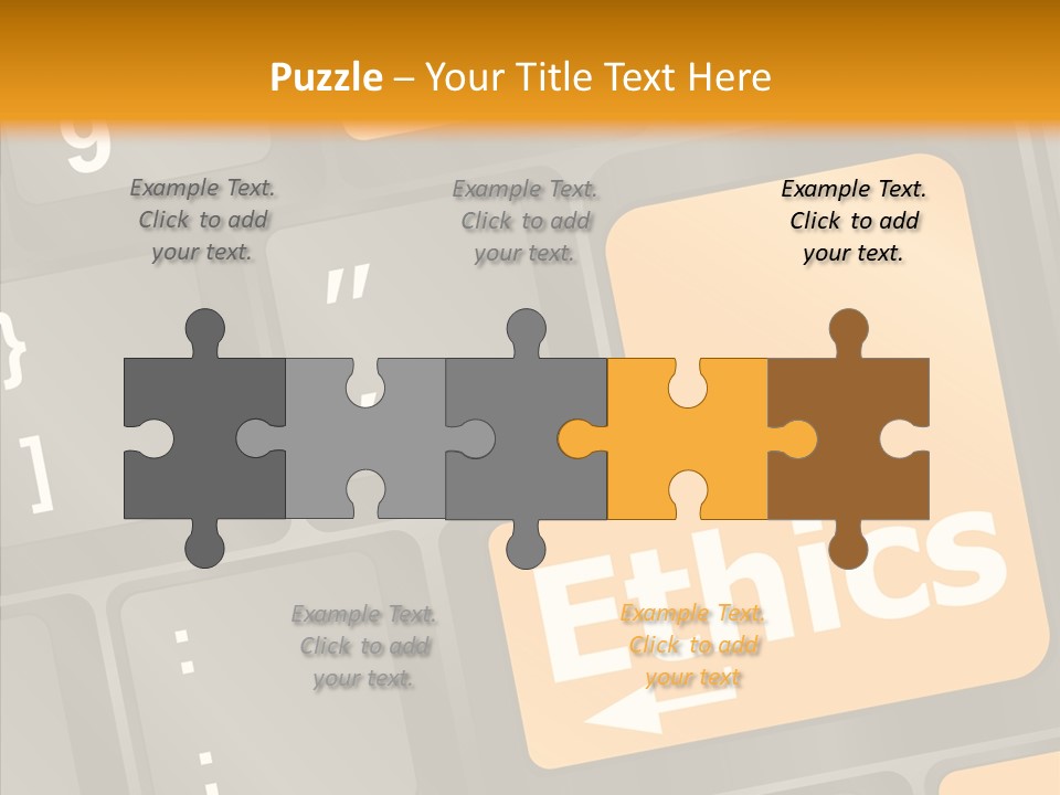 Isolated On White Monitor Office PowerPoint Template