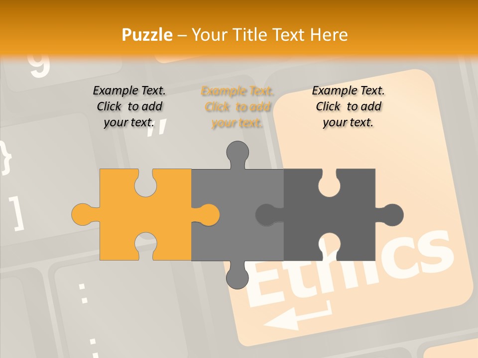 Isolated On White Monitor Office PowerPoint Template