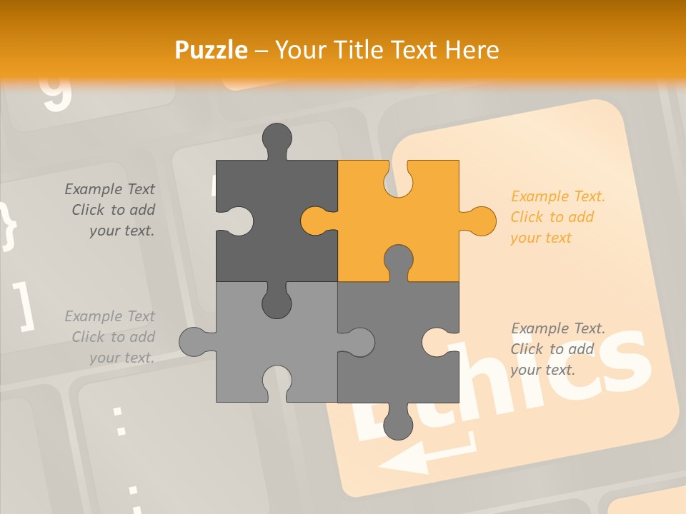 Isolated On White Monitor Office PowerPoint Template