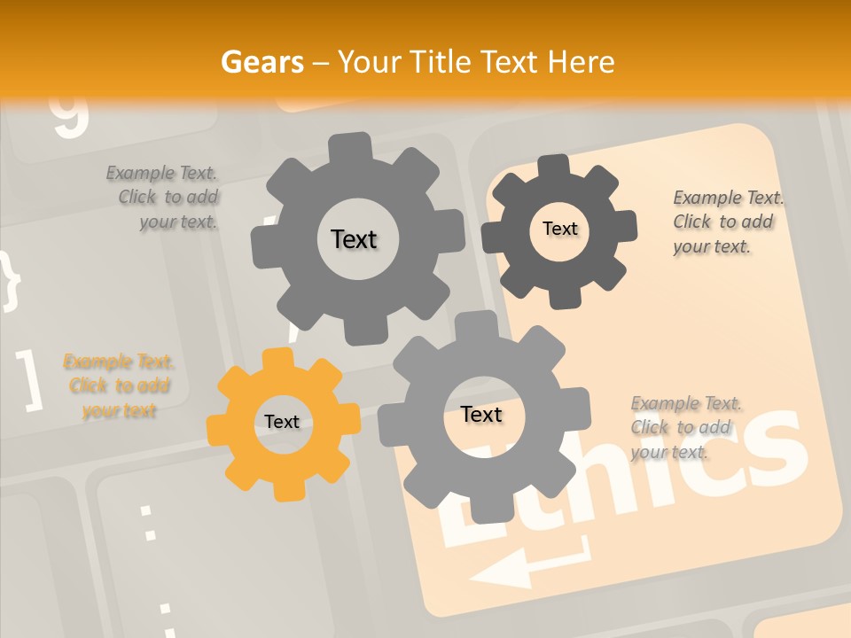 Isolated On White Monitor Office PowerPoint Template