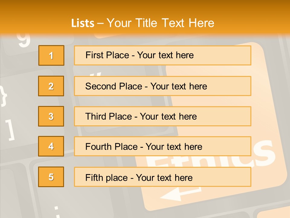 Isolated On White Monitor Office PowerPoint Template